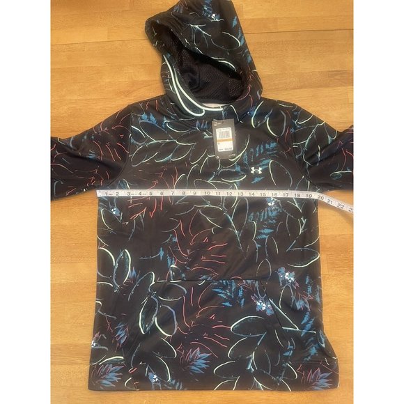 Under Armour Womens Hoodie Size Small All Over Botanical Neon Print Loose Fit - Picture 3 of 6